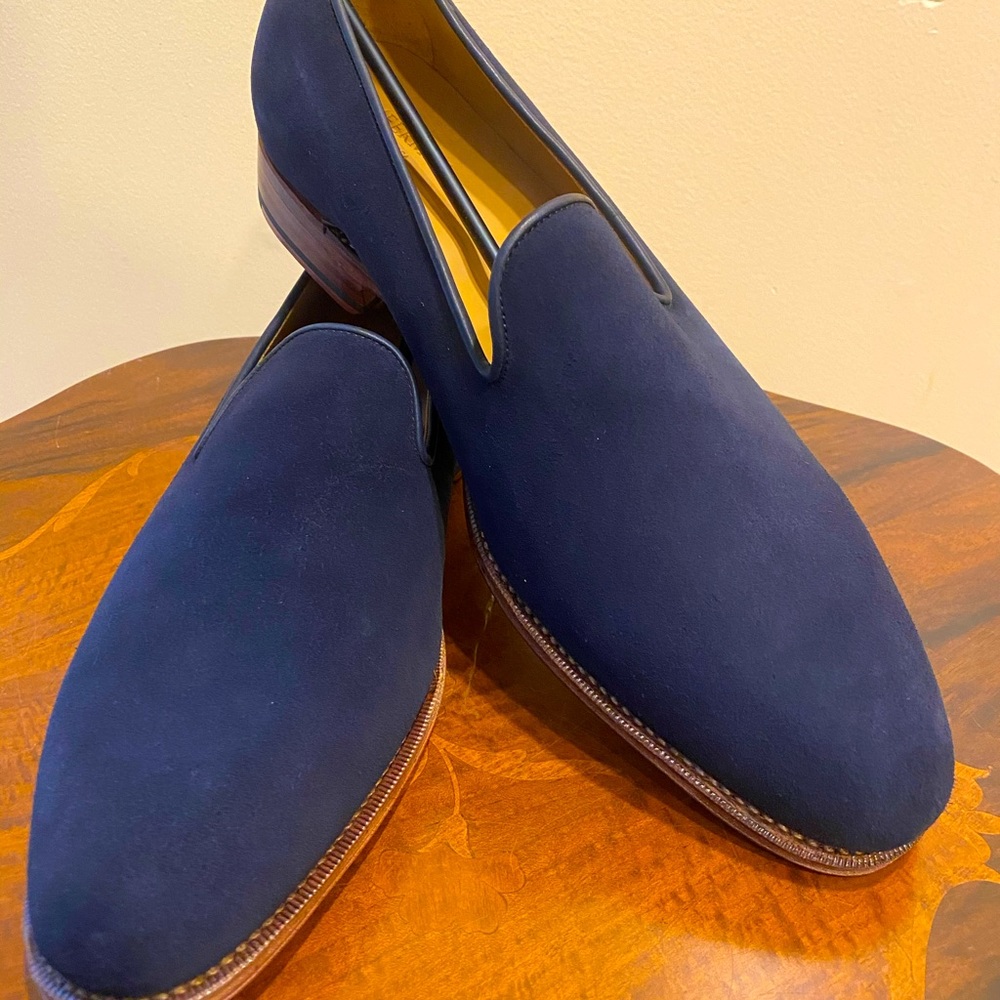 Meermin Mens Blue suede shoes  MTO NEW